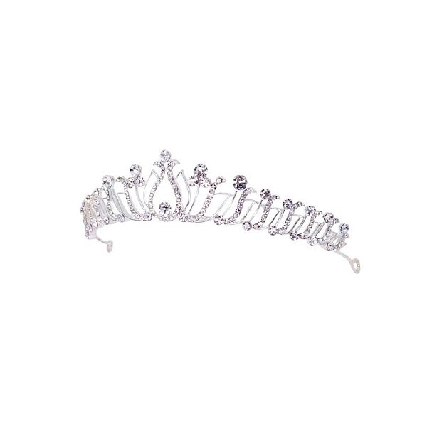 Tiara coroa noiva cristais prateado