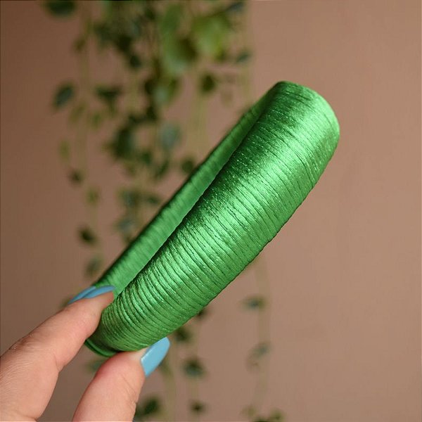 Tiara larga tecido verde