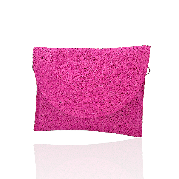 Bolsa carteira palha pink