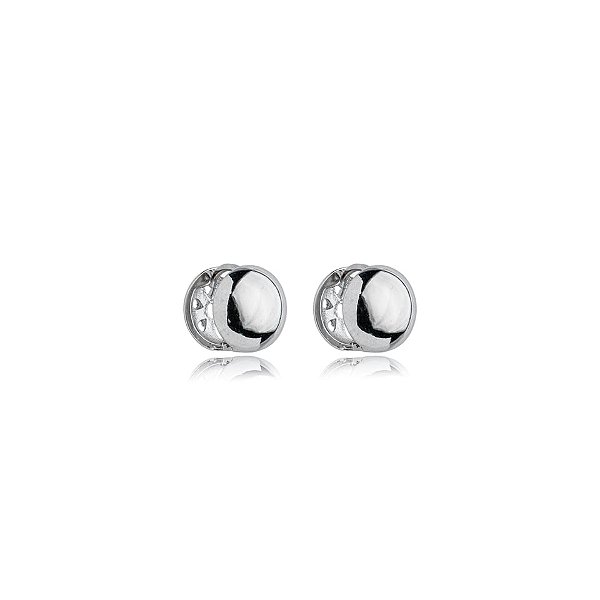 Brinco argolinha redondo ródio semijoia 21a06001