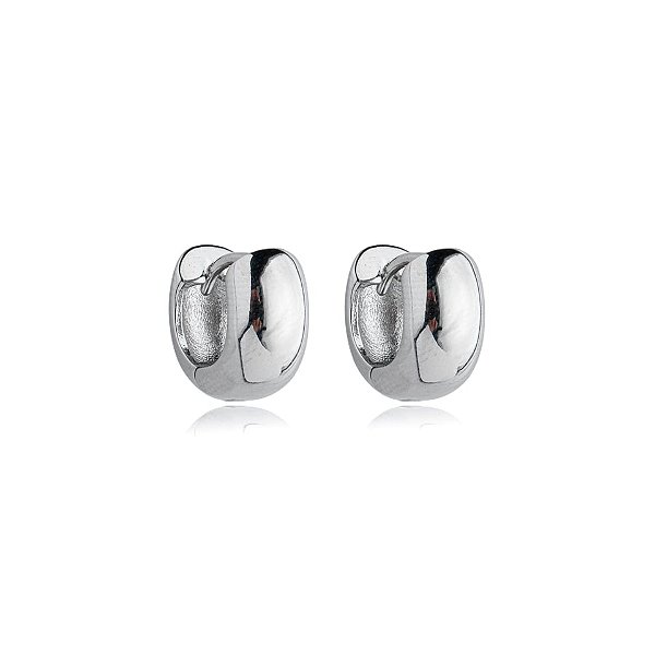 Brinco argolinha ródio semijoia 21a05007