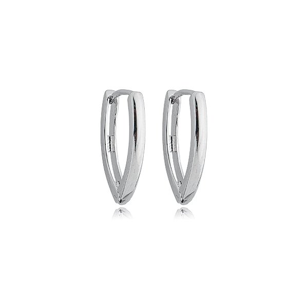 Brinco argolinha v ródio semijoia 21a06002