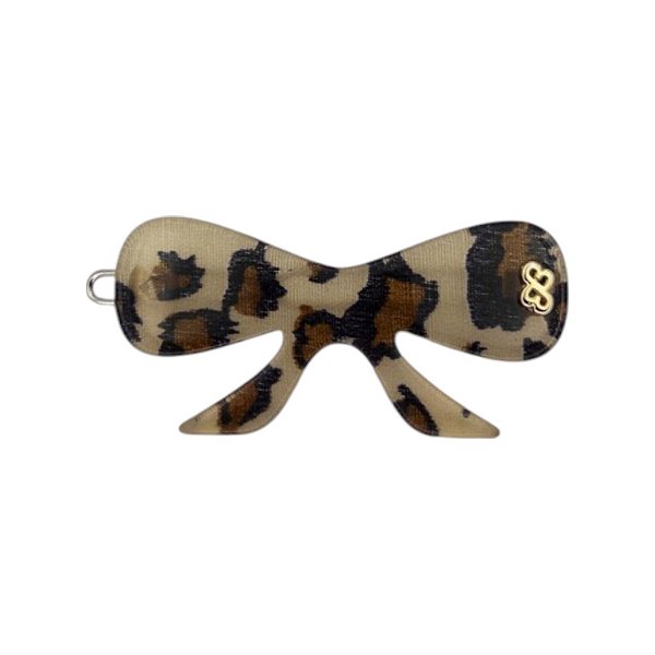 Presilha Bianca laço acrílico animal print 16 091