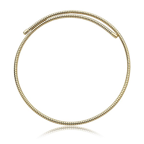 Colar aro flexível snake ouro semijoia