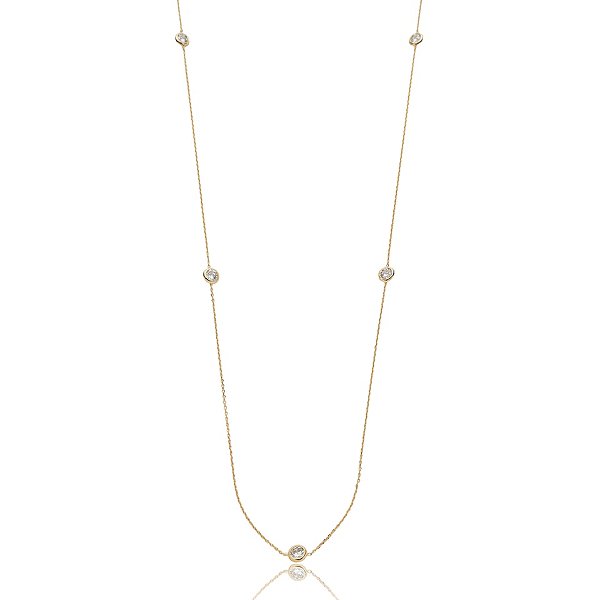 Colar longo cristais ouro semijoia XL-1722
