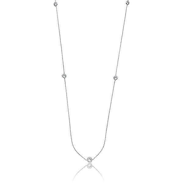 Colar longo cristais ródio semijoia XL-1722