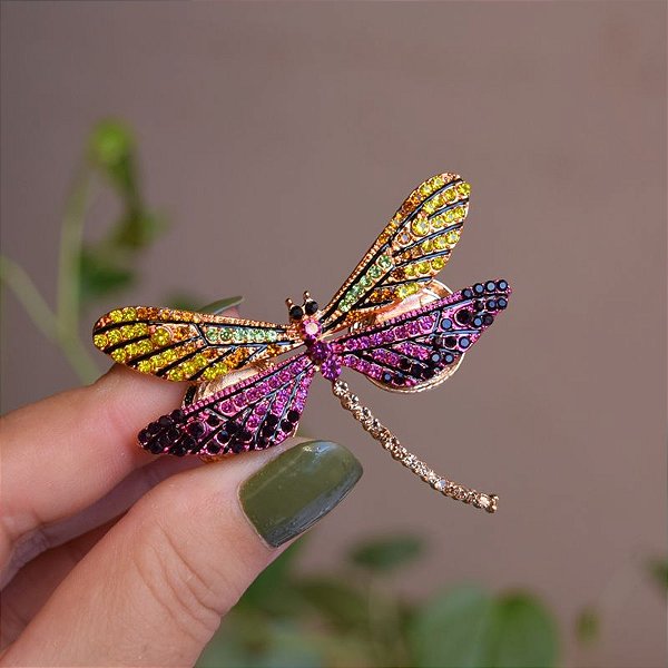 Broche magnético libélula colorida