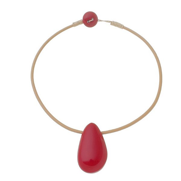 Colar Márcia Pouso gota resina vermelho
