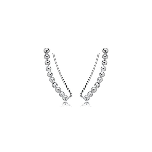 Brinco ear cuff esferas ródio semijoia 22k02002