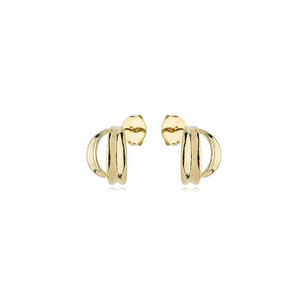 Brinco 2 aros ouro semijoia