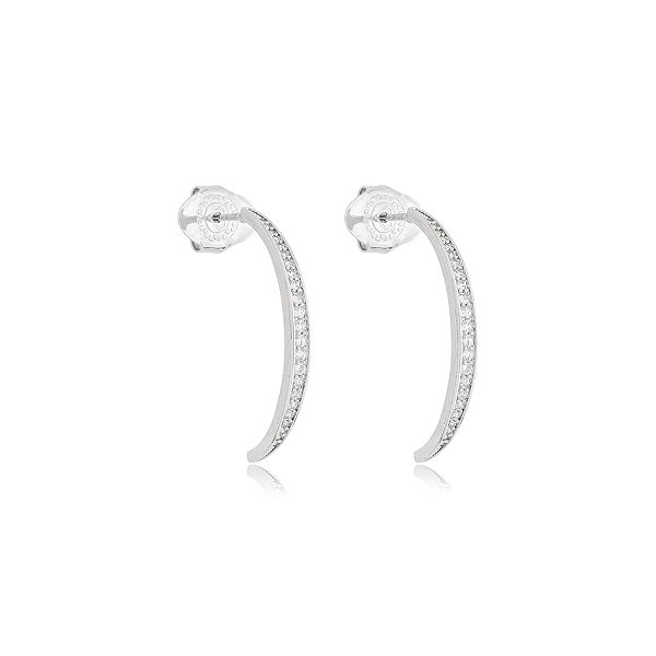 Brinco meia lua zircônia ródio semijoia BZ18756RD