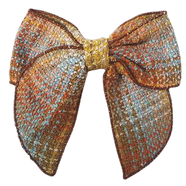 Presilha laço tweed laranja