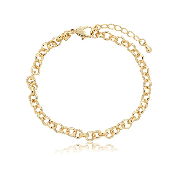 Pulseira corrente elo português ouro semijoia PU 876
