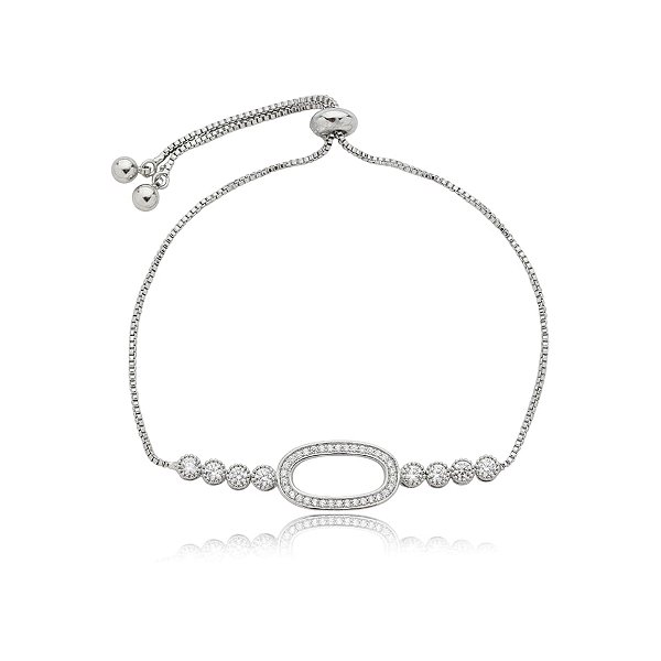 Pulseira gravatinha zircônia cristal ródio semijoia