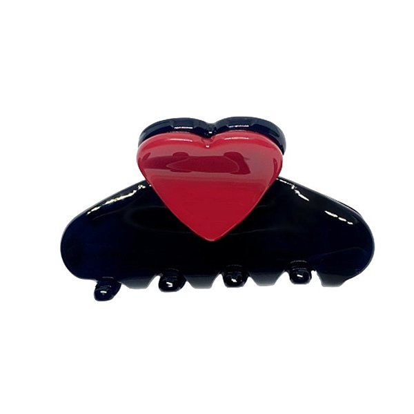 Piranha de cabelo acetato coração preto