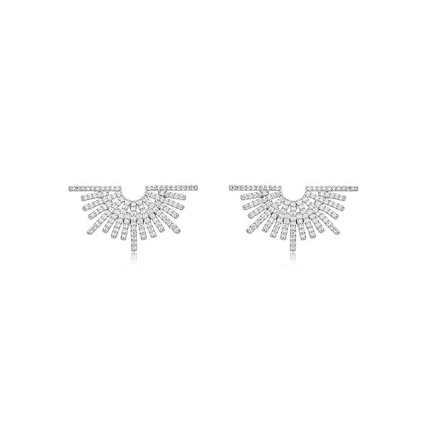 Brinco ear cuff zircônia ródio semijoia BA 5061