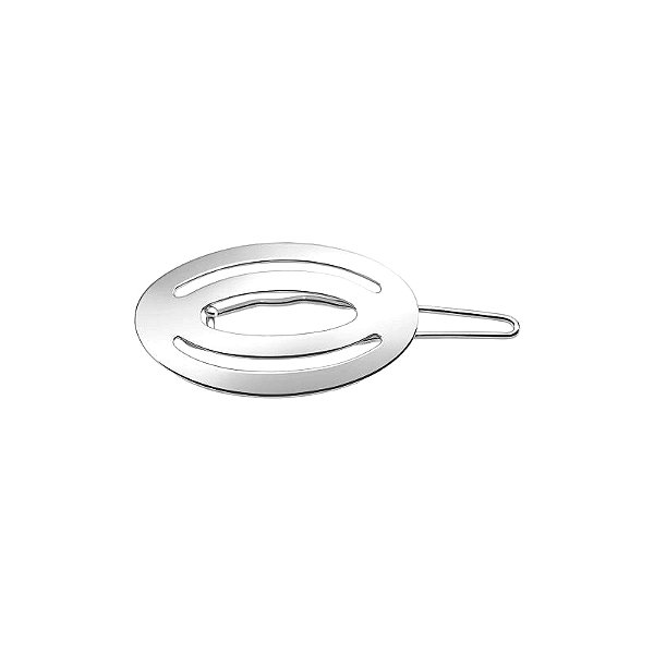 Presilha para franja oval metal prateado