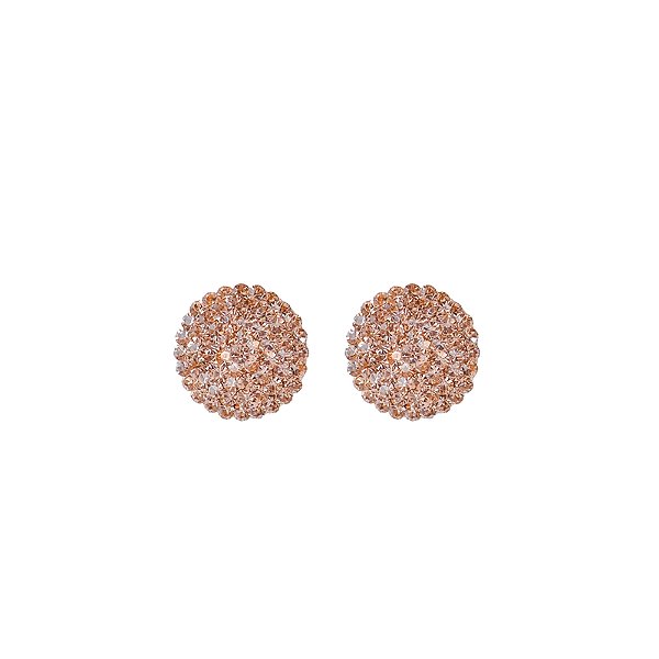 Brinco botão p Leticia Sarabia cristal pêssego light peach 6274