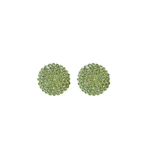 Brinco botão p Leticia Sarabia cristal verde menta peridot 6274