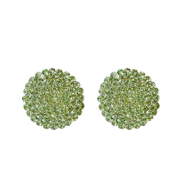 Brinco botão g Leticia Sarabia cristal verde menta peridot 3901