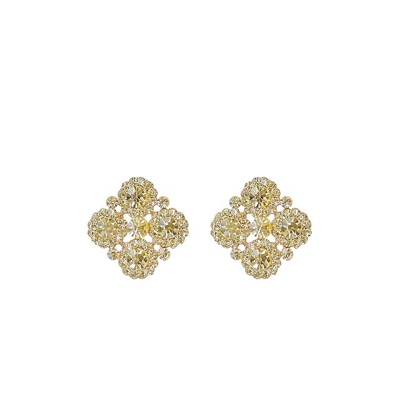 Brinco ponteira Leticia Sarabia p cristal amarelo jonquil 4515
