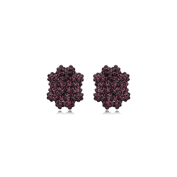 Brinco ponteira Leticia Sarabia cristal uva amethyst 6632