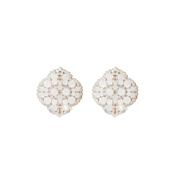 Brinco ponteira Leticia Sarabia cristal branco leitoso opal 6631