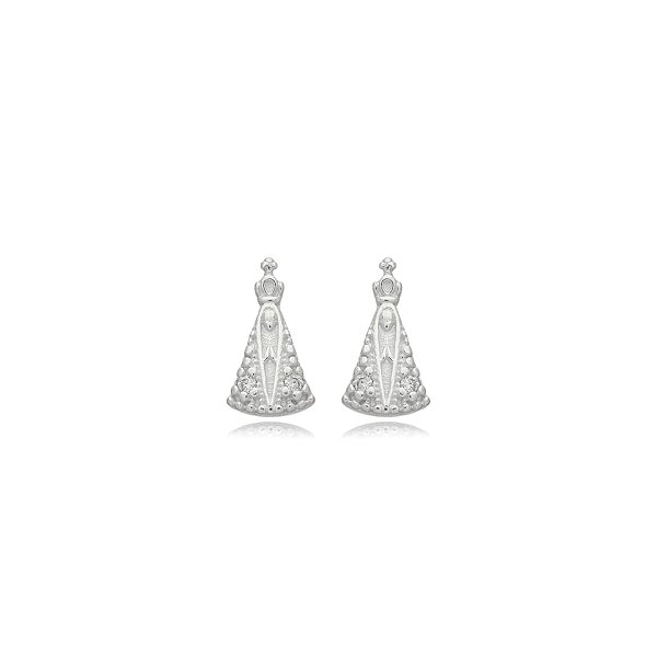Brinco Nossa Senhora Aparecida zircônia prata 925 5131305