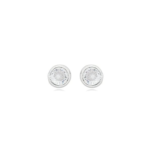 Brinco segundo furo ponto de luz zircônia prata 925 5155405