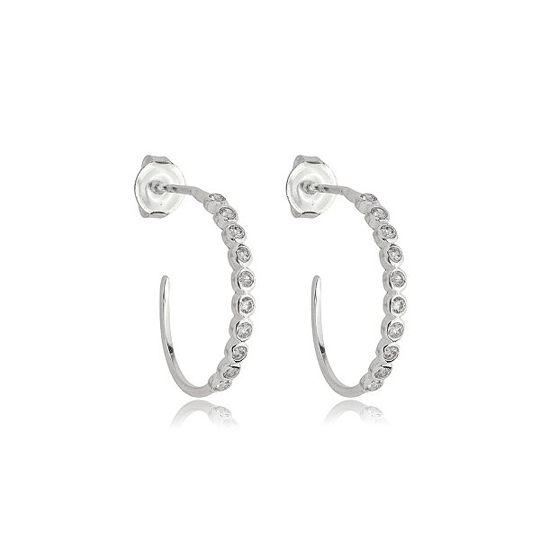 Brinco argolinha zircônia prata 925 5231105