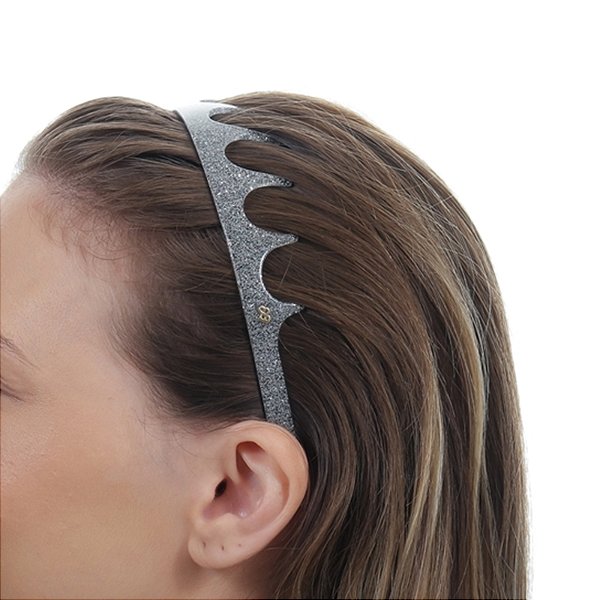 Tiara Bianca acrílico glitter prateado 20 156