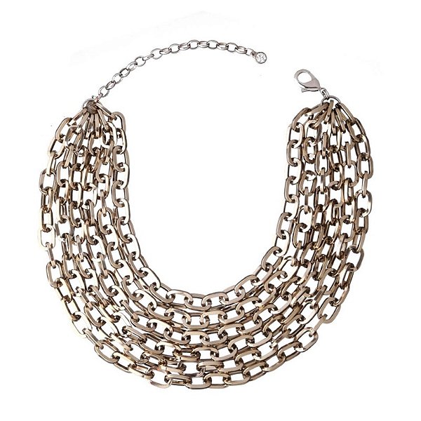 Maxi colar Juliana Manzini correntes metallic brow