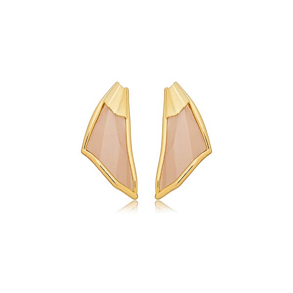 Brinco Palone Design origami resina marrom mocha mousse