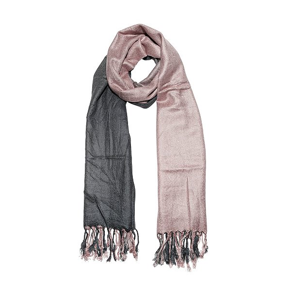Pashimina viscose degradê cinza com rosa Pas 003