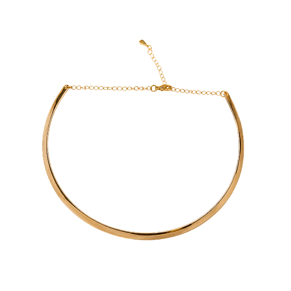 Colar aro choker metal ouro semijoia 7299