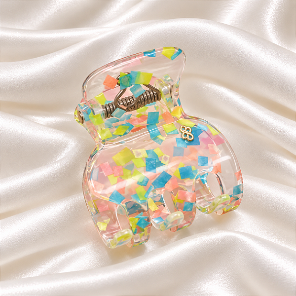 Piranha de Cabelo Bianca Acrílico Transparente com Estampa 05 002