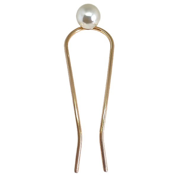 Pente coque pérola metal dourado