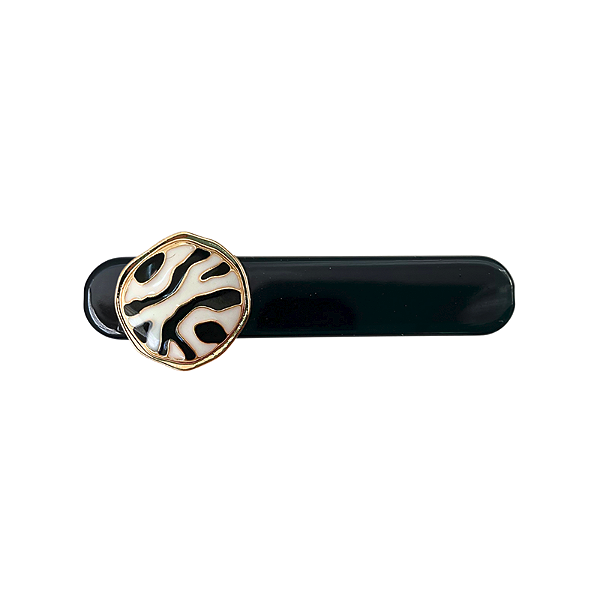Presilha bico de pato zebra acetato preto
