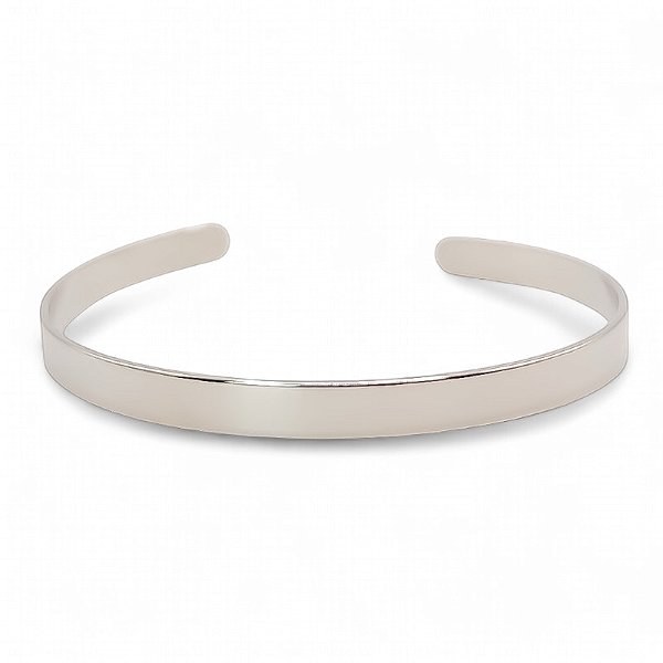 Bracelete aro liso ródio semijoia