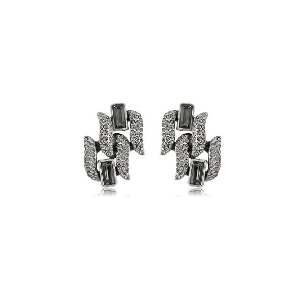 Brinco Claudia Arbex cristais prata vintage