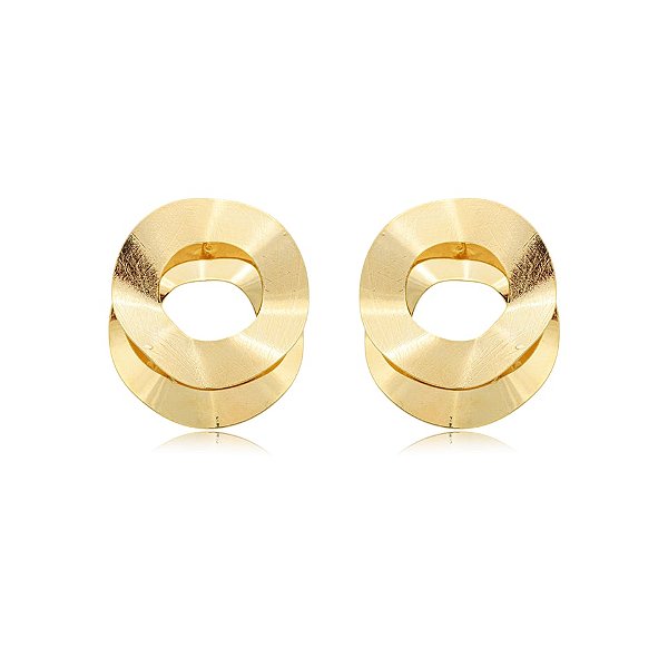 Brinco argola frontal ouro semijoia BZ21225AU