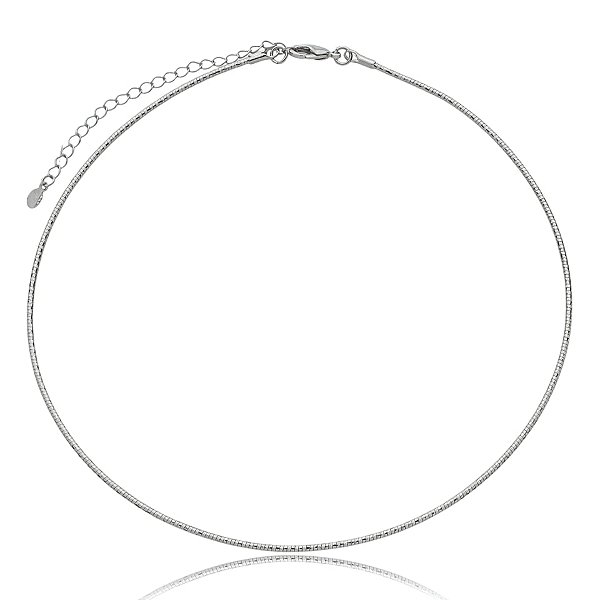 Colar fio roliço ródio semijoia 7698