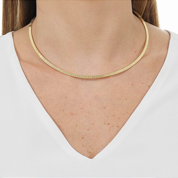 Colar choker ouro semijoia 9003