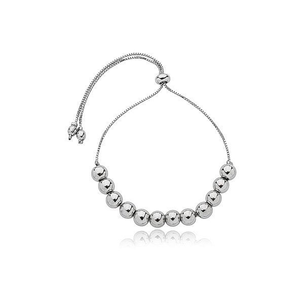 Pulseira gravatinha esferas ródio semijoia 3654101
