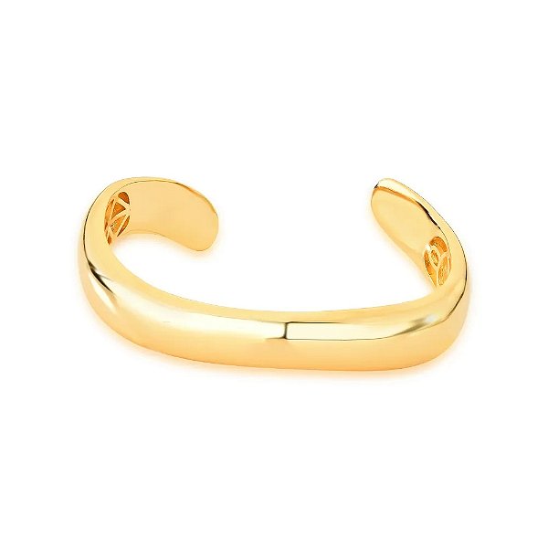 Bracelete orgânico curvado ouro semijoia