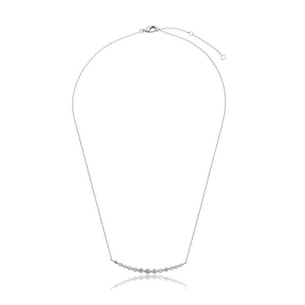 Colar curto zircônias ródio semijoia