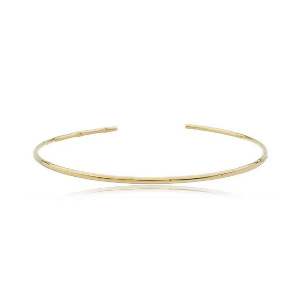 Colar aro choker martelado ouro semijoia