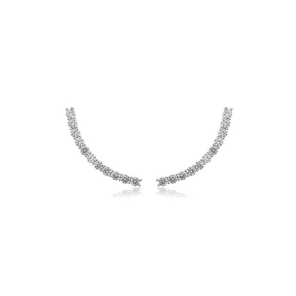 Brinco ear cuff curvado zircônia ródio semijoia