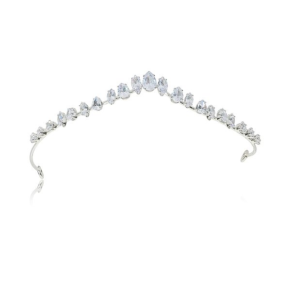 Tiara coroa noiva zircônia prateado 4698204