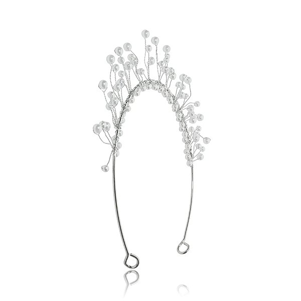 Tiara metal pérolas prateado 2788304